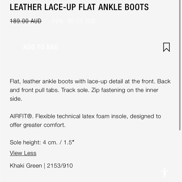 NWT leather lace up flat ankle boots - Picture 4 of 9